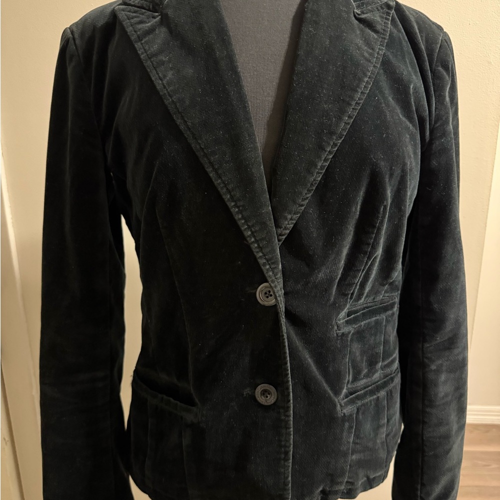 Calvin Klein Jeans Black Blazer Velvet Fitted